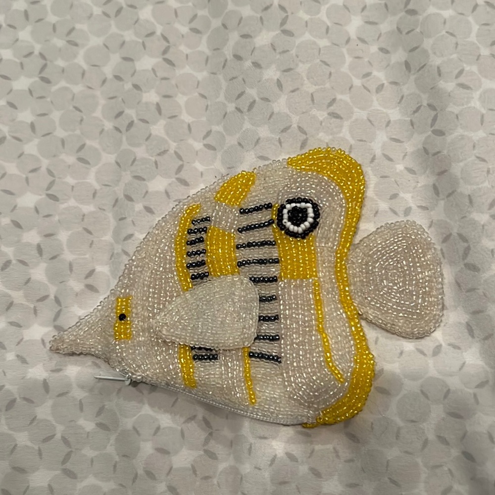 Beaded fish coin purse
